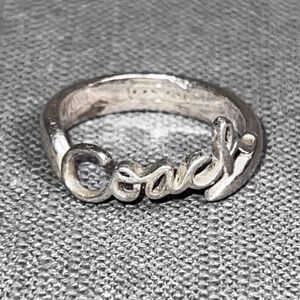 Coach Script Logo Sterling Silver Ring